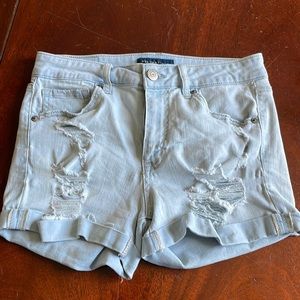 Aeropostale high waisted midi denim shorts
